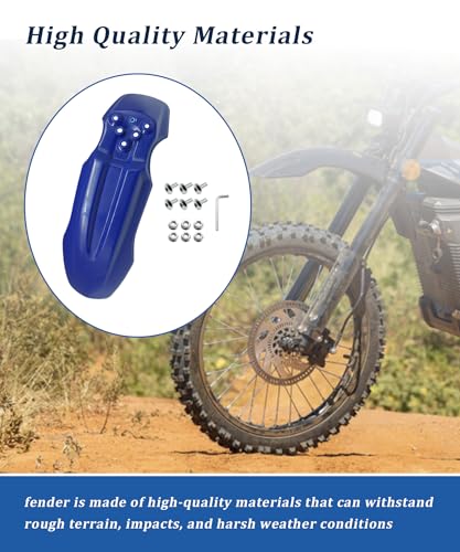 E-Bike Front Fender with Screw Kit Waterproof (Blue) - color: Blue