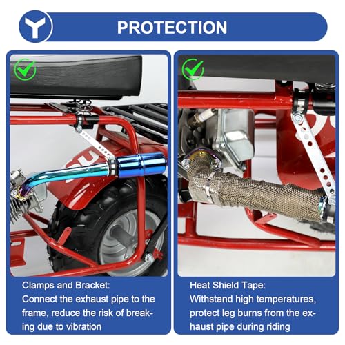 YOXUFA Exhaust Muffler Pipe for Predator 212 224 Coleman CT200U Minibike