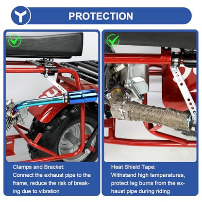 YOXUFA Exhaust Muffler Pipe for Predator 212 224 Coleman CT200U Minibike