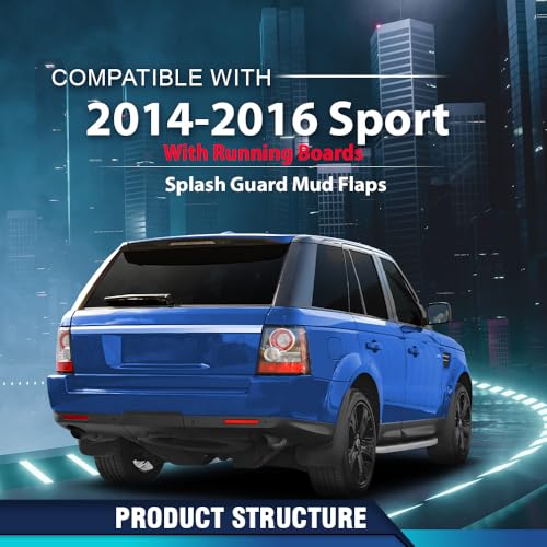 PIT66 Mud Flaps Fit Land Rover Range Rover Sport 2014-2016 w/Running Boards - size: Fit Range Rover 2014-2016