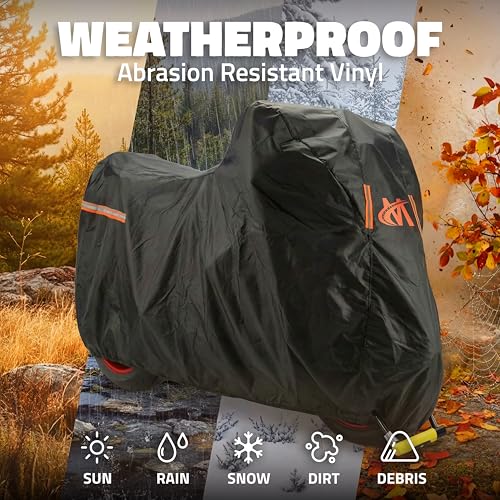 Mockins 91"x49"x39" Large Motorcycle Cover Heavy Duty Dual-Layer Protection - size: Motorcycle - Large - 91"x49"x39"