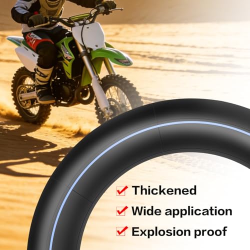 2.50/2.75-10 (80/90-10) Heavy Duty Dirt Bike Inner Tube Butyl Rubber with TR4 Straight Valve Stem Compatible with Honda CRF50/XR50, Razor MX650/MX500, DRZ70/JR50 More Mini Pit Bikes - size: 2.50/2.75-10"