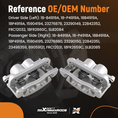 maXpeedingrods New Front Brake Calipers for Chevy Silverado 1500 2008-2018 - size: 18-B4919A+18-B4918A