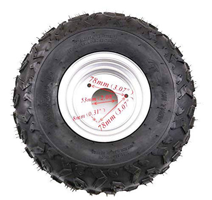 TDPRO 4PCS 145/70-6 Tires With 6 inch Wheels Rims for ATV Go Kart - color: 4PCS