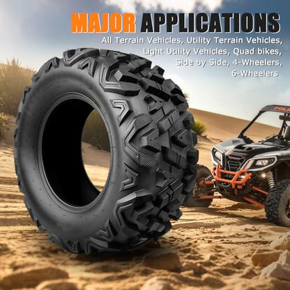 TRIPOWER Set of 4 27x9-12 & 27x11-12 ATV UTV Tires, 6PR All Terrain Trail Sand Mud Off-Road Tire, Tubeless - size: 27x9x12 & 27x11x12