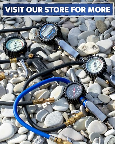 Air Chuck with Tire Pressure Gauge and Inflator for Air Compressor 100 PSI - size: Standard