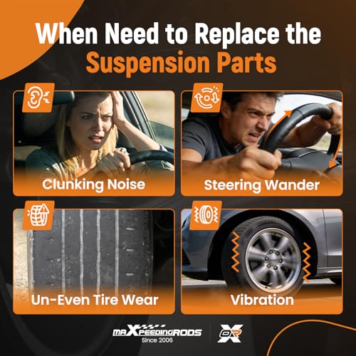 maXpeedingrods 12Pcs Front Upper Lower Control Arms for Ford F-150 2005 4WD, K80306 K80403 Suspension Kit with Sway Bar Link Outer Inner Tie Rods Boots - size: 12PCS