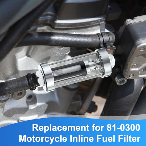 1 Pack Inline Fuel Filter Replacement for 81-0300 Motorcycle Fuel Filter