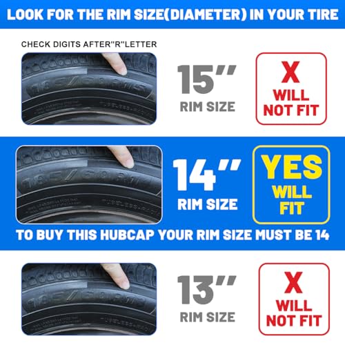 ROXX 4Pcs Set 14inch Universal Wheel Rim Cover Hubcaps Replacement - color: 5087(Black Lacquer), size: 14 INCH