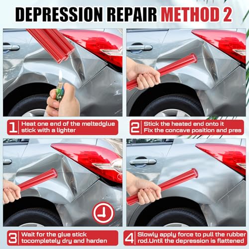 CroBlissful 20 Pcs PDR Glue Sticks Hot Melt for Dent Repair,Red - color: Red
