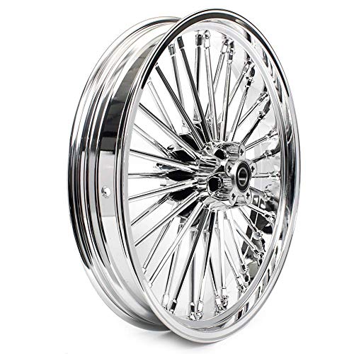 TOFR 21x3.5 18x3.5 Chrome Fat Spoke Wheels For Harley Touring Baggers 84-08 - color: Chrome, size: Front:21x3.5 Rear:18x3.5