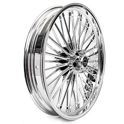 TOFR 21x3.5 18x3.5 Chrome Fat Spoke Wheels For Harley Touring Baggers 84-08 - color: Chrome, size: Front:21x3.5 Rear:18x3.5