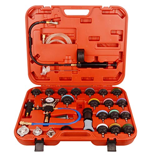 DAYUAN 28Pcs Universal Radiator Pressure Tester Kit Coolant Pressure Tester - color: Red