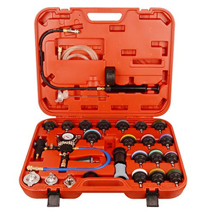 DAYUAN 28Pcs Universal Radiator Pressure Tester Kit Coolant Pressure Tester - color: Red