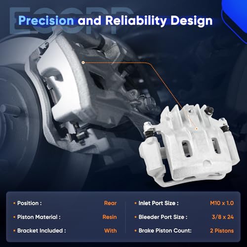 ECCPP 18B4753 18B4752 Rear Left & Right Disc Brake Caliper Assembly - size: Rear[18-B4753 18-B4752]
