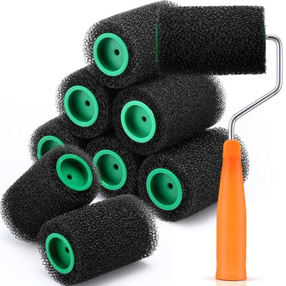 Teenyyou 9 Pcs Textured Paint Roller 4 Inch Bed Liner Roller Covers