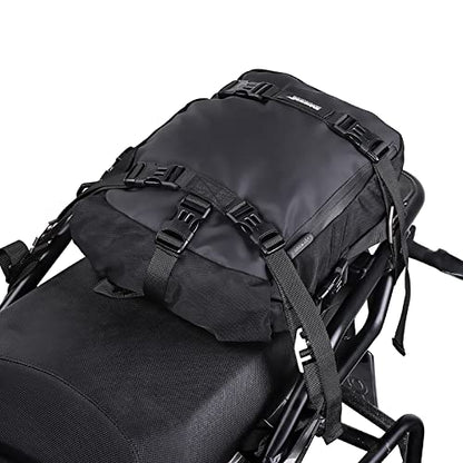Rhinowalk Motor Saddle Bag Motorcycle Pannier Bag Waterproof Multifunctional Rear Rack Trunk Seat Bag (Black, 10L) - size: 10L
