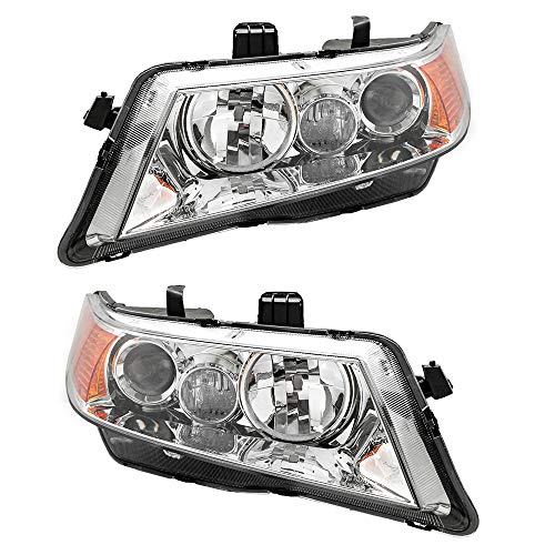 Pair of Headlights Assembly LH+RH Replacement for Acura 2004-2005 - color: Chrome