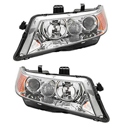 Pair of Headlights Assembly LH+RH Replacement for Acura 2004-2005 - color: Chrome