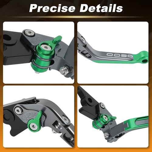Extendable Motorcycle Brake Clutch Levers for Kawasaki NINJA500 Z500SE 2024 2025 1Pair Adjustable Handle Brake Levers Set for Kawasaki Ninja 500 Z 500 SE Green
