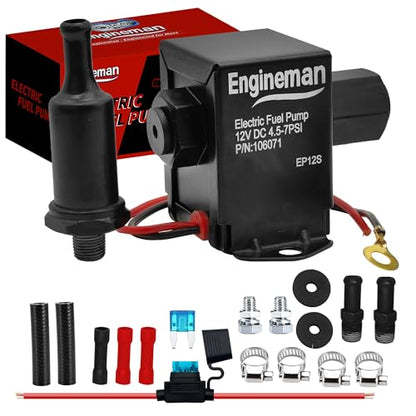 Universal Electric Fuel Pump Kit 12V 4.5-7psi Low Pressure Electric Fuel Pump With Installation Kit For Carburetor Gasoline or Diesel Engine EP12S - size: EP12S 4.5-7 PSI