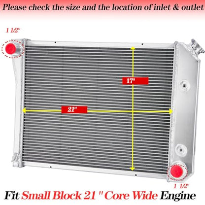 3 Row Radiator For Chevy Nova El Camino Camaro GMC 1968-1987#571 - size: 3 Row Radiator