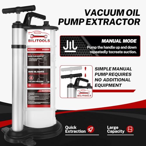 BILITOOLS 9L Manual Oil Extractor Pump for Automotive Engine Oil Change - size: Manual