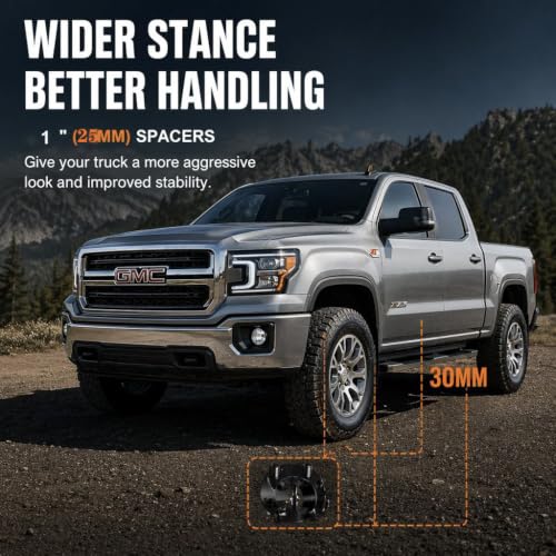 [SGCNYUSD] 6x139.7 Wheel Spacers 25mm, Hub‑Centric 6 Lug Wheel Adapters 6x5.5, 78.1mm Center Bore 14x1.5 Stud Forged Aluminum Rim Widening Kit for Off‑Road Truck SUV - size: 6*139.7-78.1-1"