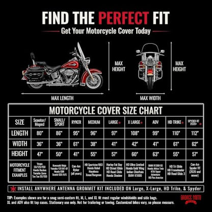 Badass Moto Waterproof for Can-Am Spyder RT Limited Cover 2020-2026, Gray - color: Light Gray, size: [SPYDER RT 2020+] 112"L x 62"W x 57"H
