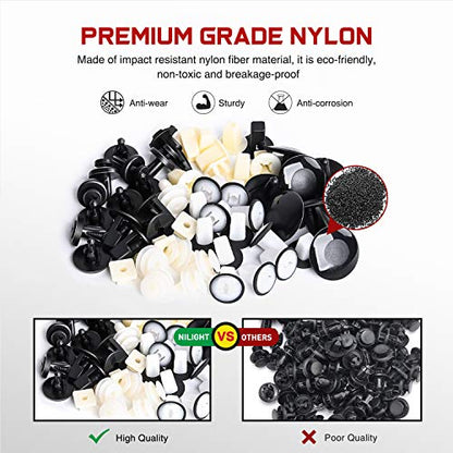 Nilight 166 Pcs Car Retainer Clips &Screw Grommets - 12 Most Popular Sizes & Applications for GM Toyota Honda Nissan Mazda - with Fastener Remover - color: 166 Clips +Remover