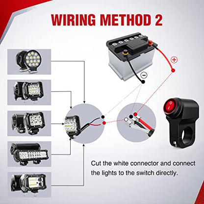 Nilight 7/8" Motorcycle Handlebar Switch Toggle Waterproof Button - color: Motorcycle Handlebar Switch