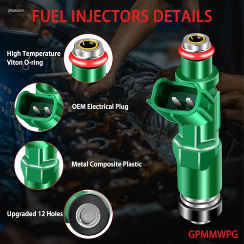 4Pcs Fuel Injectors 23250-21020 FJ343 Injector Compatible with Toyota Prius 2001-2009 Echo 2000-2005 Scion XA XB 2004 2005 2006 1.5L L4 Replaces 23209-21020 842-12234 Set of 4