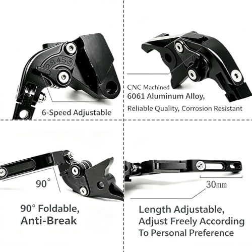 for Rebel 500 300 CMX300 CMX500 Motorcycle Clutch Brake Levers Adjustable CNC Handlebars Brake and Clutch Levers Compatible with 2016-2024 Models (Black-Rebel) - color: Black-Rebel