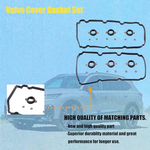 AUCERAMIC 0362072 Valve Cover Gasket Set with Spark Plug Seals Fit 2013-2021 for Acura Mdx RDX RLX TLX Honda Accord Crosstour Odyssey Passport Pilot Ridgeline 3.0L 3.5L V6 J35Y5 J35Y6