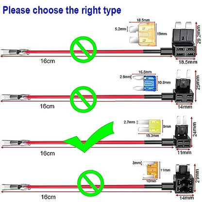 Gebildet 3 Pcs 12V-24V Add-a-Circuit Micro2 Fuse Tap, Piggy Back Blade Holder With Wire Harness, 4 Pcs Micro 2 Fuse (5A 10A 15A) and Puller - style: MICRO 2