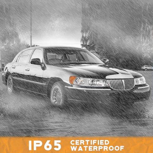 WEELMOTO Halogen Headlights Assembly for 1998-2002 Lincoln Town Car