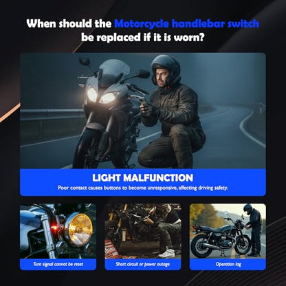 7/8" 22mm Motorcycle Switches Motorbike Horn Button Turn Electric Fog Lamp Light Start Handlebar Controller Switch OXCBKGLM005