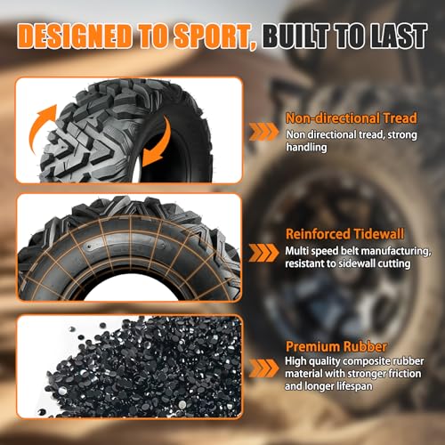 TRIPOWER All Terrain Tires 26x11-14 ATV UTV Trail Sand Mud Off-Road Tire, 6-Ply Tubeless, Set of 2 - size: 26x11-14