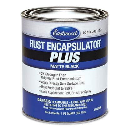 Eastwood Matte Black Rust Encapsulator Plus | Long Lasting Durable Finish 1 Coat Maximum Rust Protection | Heat Resistance up to 350 degrees Fahrenheit | Matte Black Quart | 2 Pack - size: 32 Ounce (Pack of 2)