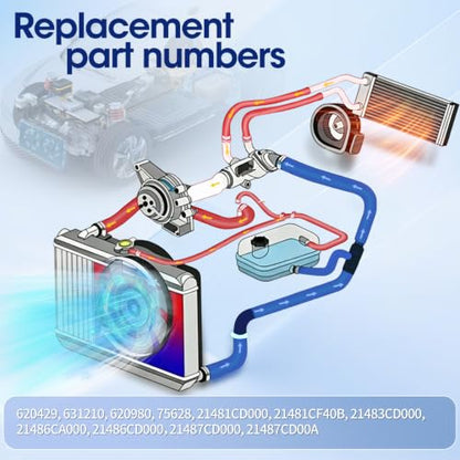 Engine Cooling Radiator Fan Assembly Fit for nfiniti G35 2003-2007 V6 3.5L, Nissan 350Z 2003-2007 V6 3.5L, Reference Number 620429, 631210, 620980, 75628, 21481CD000, 21481CF40B - size: 620429, 620980
