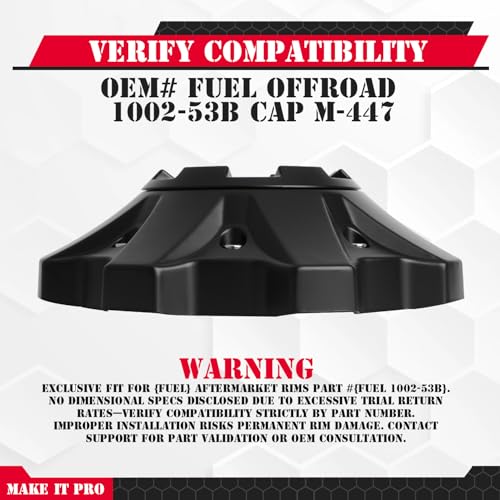 KitsPro Center Cap for Fuel Offroad 1002-53B M-447 8-Lug Rim — Matte Black with American Flag, Pack of 1 - color: Matte Black with American Flag, size: Fuel Offroad 1002-53B M-447 8-Lug
