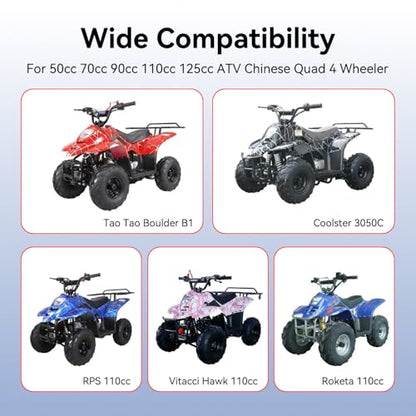 FVRITO 12V Led Rear Brake Tail light for 50cc 70cc 90cc 110cc 125cc Taotao 110B Boulder B1 Coolster 3050C Vitacci HAWK Peace Roketa Sunl BMS Bamboo RPS Raider 6 ICEbear JCL Chinese Quad ATV 4-Wheeler