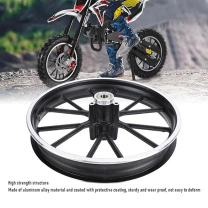 Sorandy 2.50 10 Dirt Bike 10 Inch Wheel Hub, Widened Aluminum Alloy Rim, Enhanced Traction Design Replacement for Mini Pocket Bike Electric 49-50ml Dirt Bike (Rear Wheel)