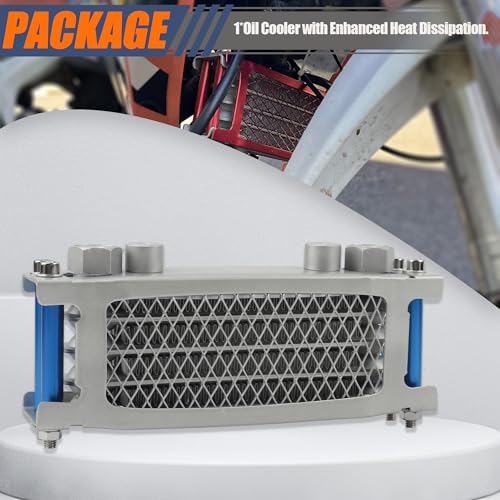 Motorcycle Oil Cooler,Engine Cooling Radiator Compatible with 50cc 70cc 90cc 110cc 125cc 140cc ATV Go Kart Off Road-Blue - color: Blue