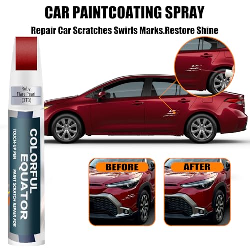 3T3 Ruby Flare Pearl Car Touch Up Paint for Toyota OEM Color Match - color: Ruby Flare Pearl(3T3) compatible with All Models