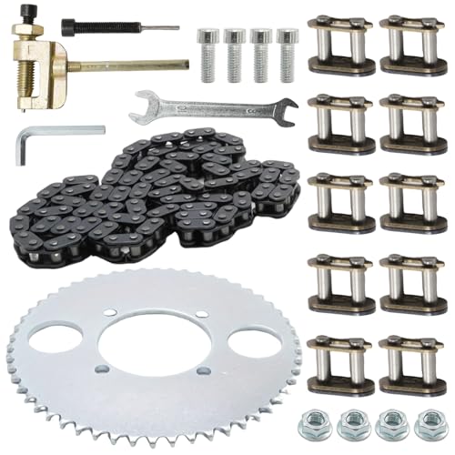EATAKWARD Rear Sprocket T8F 54 Teeth 116 Link Chain Kit, Replacement for SSR SX50 Scooter 43cc 47cc 49cc 2 Stroke Replacement for Syx Holeshot Metotec ATV Quad Dirt Bike
