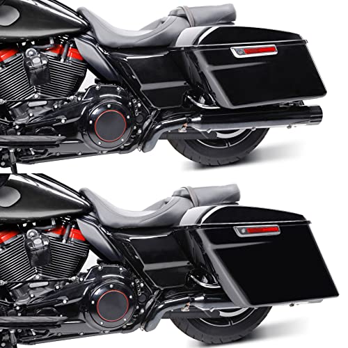 TCT-MOTORPARTS Vivid Black Painted 5'' Stretched Saddlebag 6x9'' Speakers Fit For Harley 2014-later Touring Models Street Road Glide Road King Electra Glide - color: 5" Extended Saddlebags+6x9" Speakers#2