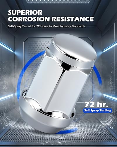OMT 1/2"-20 Lug Nuts with Cone Seat, 24pcs Lug Nuts Set with 1 Socket Key - color: Silver, size: 1/2"-20, style: 24Pcs 1.38"Long