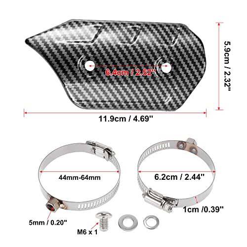 X AUTOHAUX 1 Set Universal Motorcycle ATV Exhaust Muffler Heat Shield - color: Black