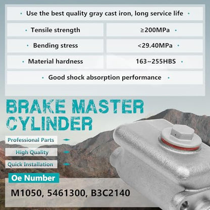 M1050 Brake Master Cylinder Fit for Ford Lincoln Mercury Vehicles - size: M1050